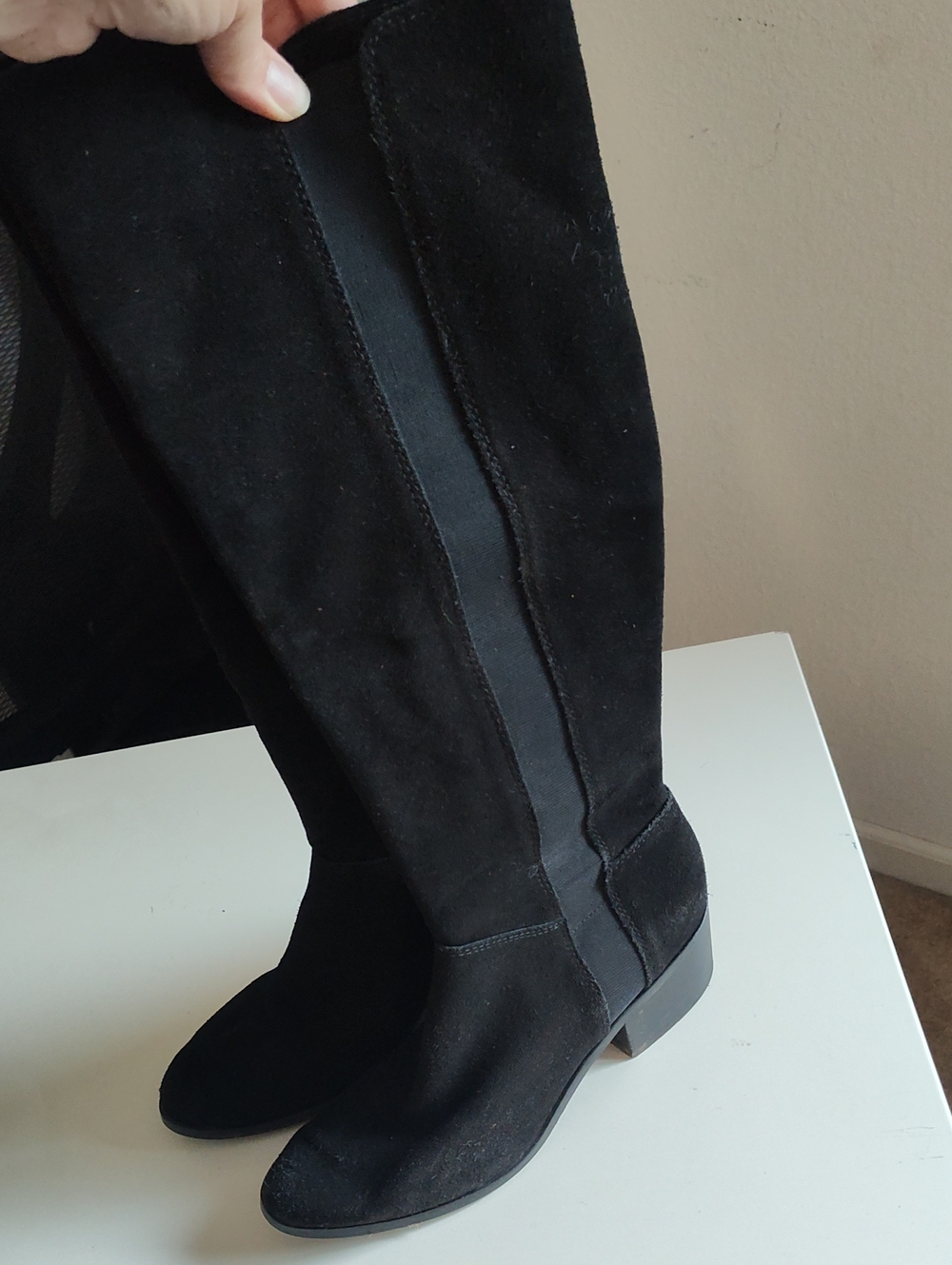 Steve Madden Black Suede Over-the-Knee Boots